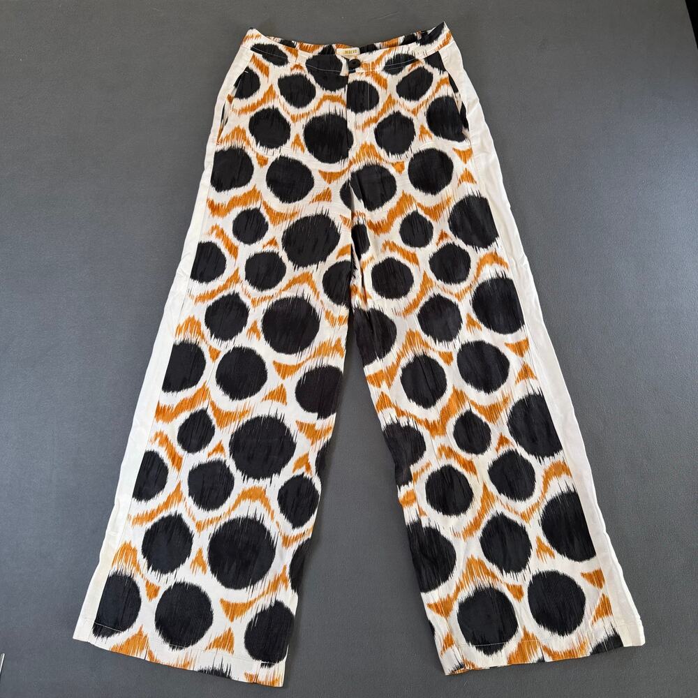 Maeve by Anthropologie Wellesley Wide-Leg Pants Size 6 Geometric Dot Print